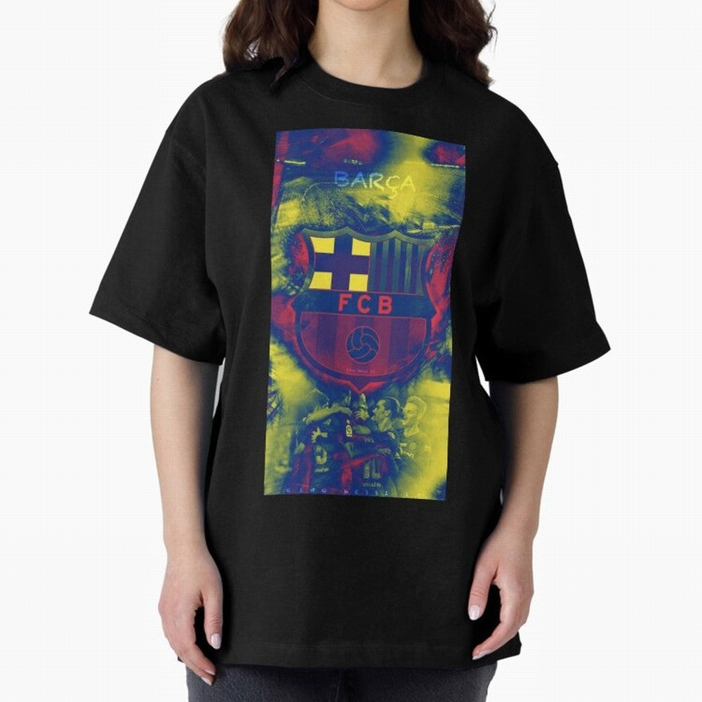 barcelona Oversized T-Shirt Carry the Dream of the FIFA World Cup 2026 Journey through Mbappe Highlights, England Pride, Worldwide Fan Energy, Dramatic Goals, Stadium Lights and Championship Celebrations; Created for Match Day Parties, Soccer