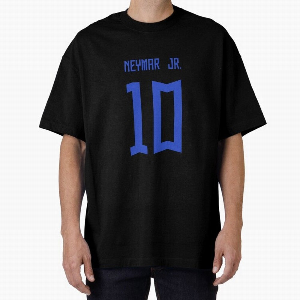 Neymar Jr Brazil White Jersey 2023 Oversized T-Shirt Bring Match Day Fire to FIFA World Cup 2026 Spirit, Capturing Argentina and Brazil, Mbappe, Football Festival Excitement, Trophy Ambitions, Country Rivalries and Star Player Buzz; Perfect for