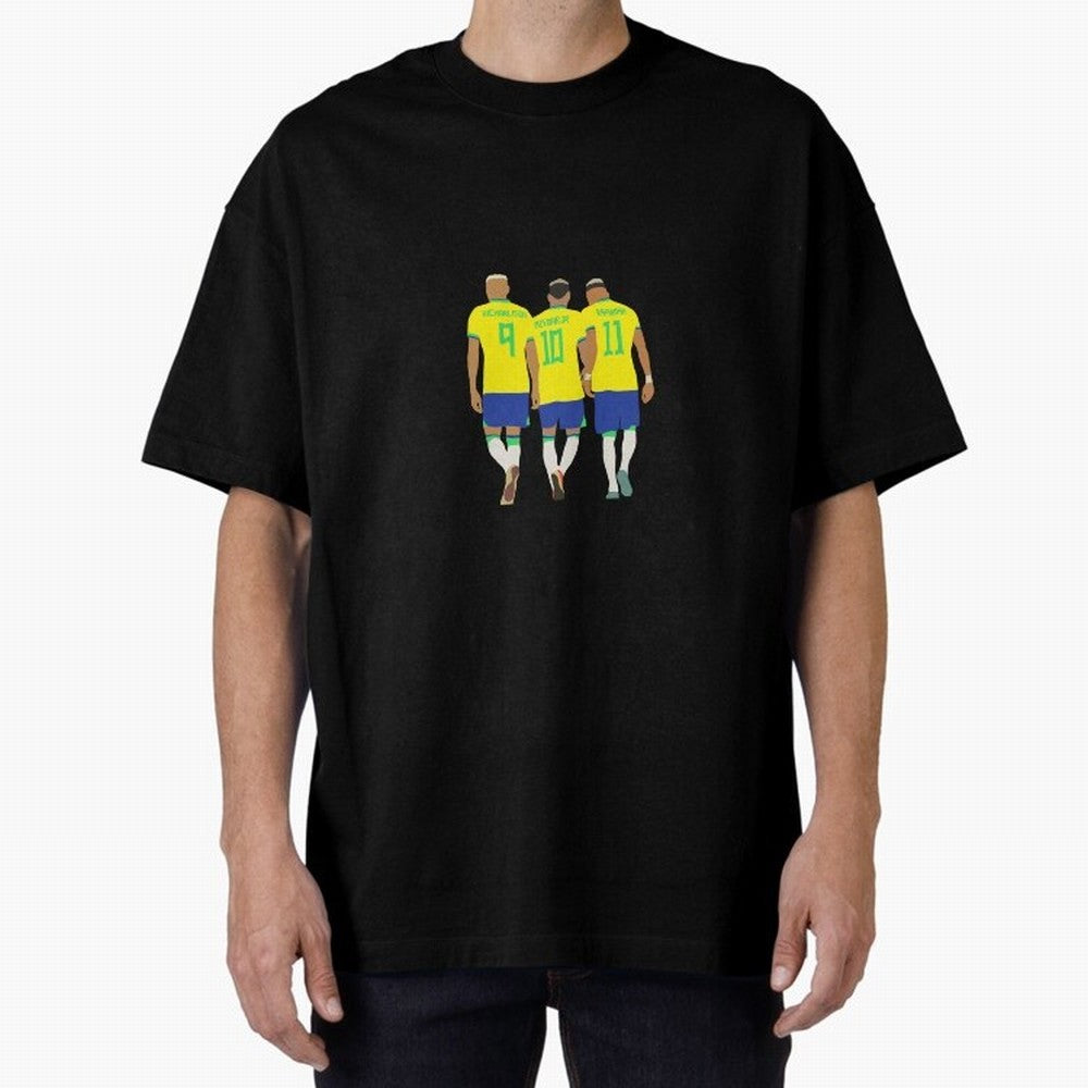 brazil soccer players Oversized T-Shirt Turn Up for FIFA World Cup 2026 Spirit, Celebrating Brazil, Portugal and Argentina, Neymar, Goal Celebration Energy, Supporter Heritage, Football Icons and Worldwide Tournament Joy; Made for Collectors Who