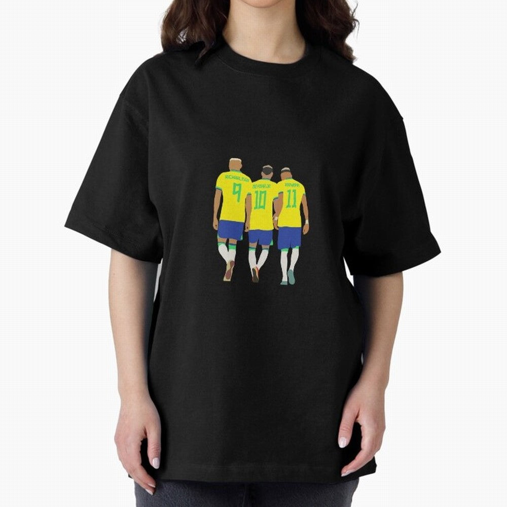 brazil soccer players Oversized T-Shirt Turn Up for FIFA World Cup 2026 Spirit, Celebrating Brazil, Portugal and Argentina, Neymar, Goal Celebration Energy, Supporter Heritage, Football Icons and Worldwide Tournament Joy; Made for Collectors Who