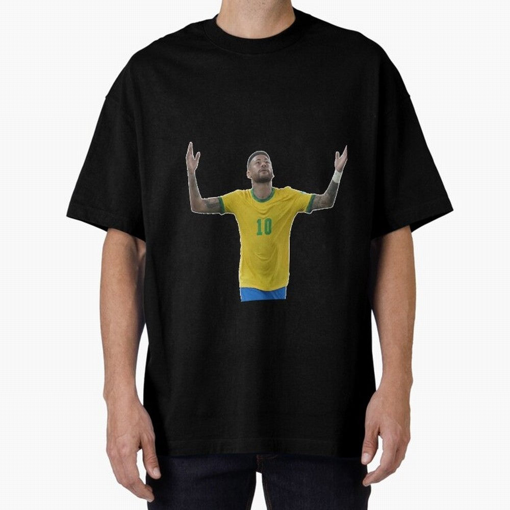 Neymar Jr. - Football Superstar Oversized T-Shirt Celebrate Football Dreams Across FIFA World Cup 2026 Spirit, Connected to France, Cristiano Ronaldo, Goal Celebration Energy, Supporter Heritage, Football Icons and Worldwide Tournament Joy; Great