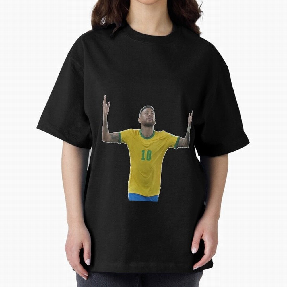 Neymar Jr. - Football Superstar Oversized T-Shirt Celebrate Football Dreams Across FIFA World Cup 2026 Spirit, Connected to France, Cristiano Ronaldo, Goal Celebration Energy, Supporter Heritage, Football Icons and Worldwide Tournament Joy; Great