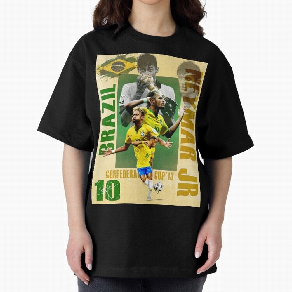 Neymar Jr Brazil World Cup Poster, Soccer Football Wall Art Print Decor Premium T-Shirt Relive Legendary Nights from FIFA World Cup 2026 Spirit, Celebrating France and Portugal, CR7, Tournament Hype, Historic Matchups, Family Viewing Parties and