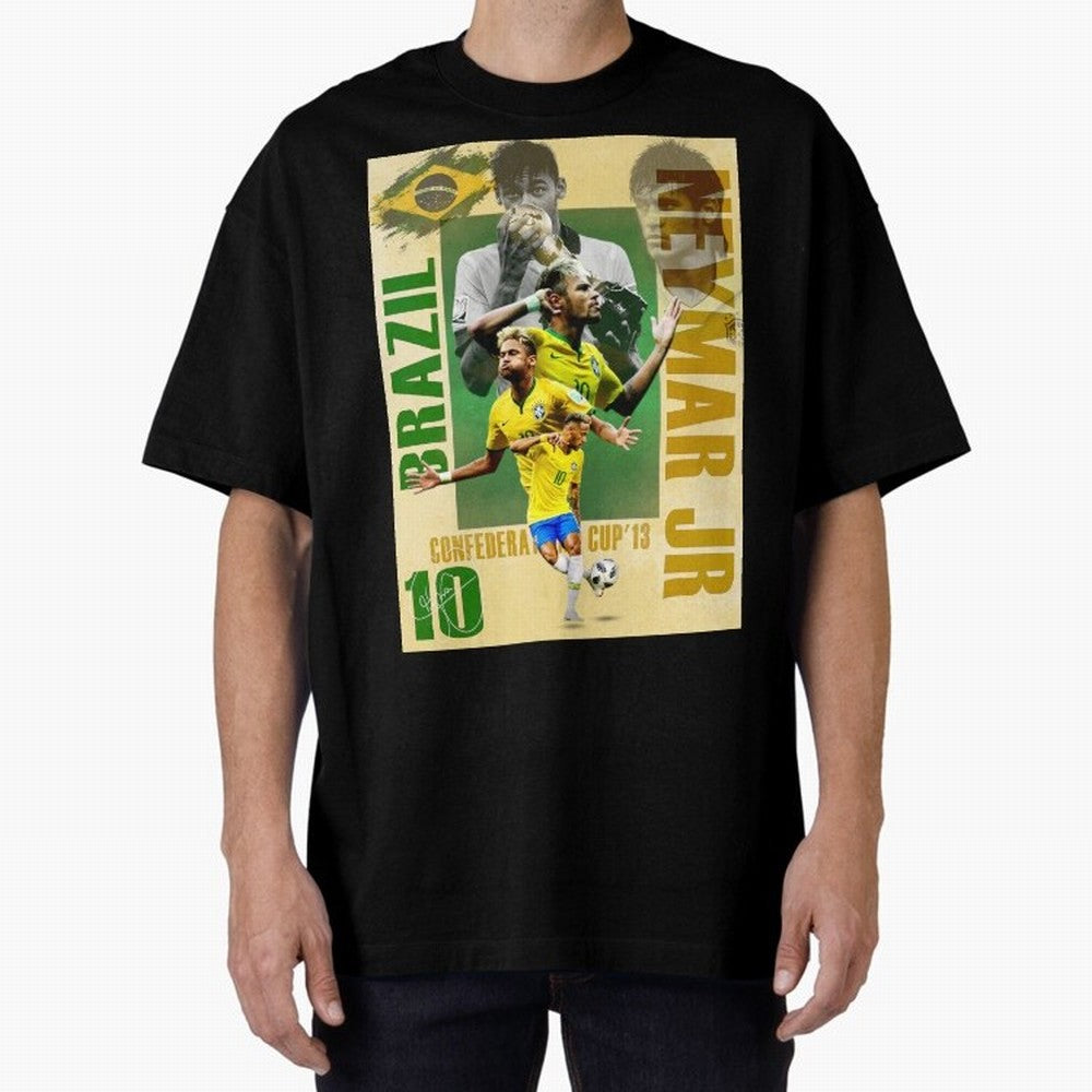 Neymar Jr Brazil World Cup Poster, Soccer Football Wall Art Print Decor Premium T-Shirt Relive Legendary Nights from FIFA World Cup 2026 Spirit, Celebrating France and Portugal, CR7, Tournament Hype, Historic Matchups, Family Viewing Parties and