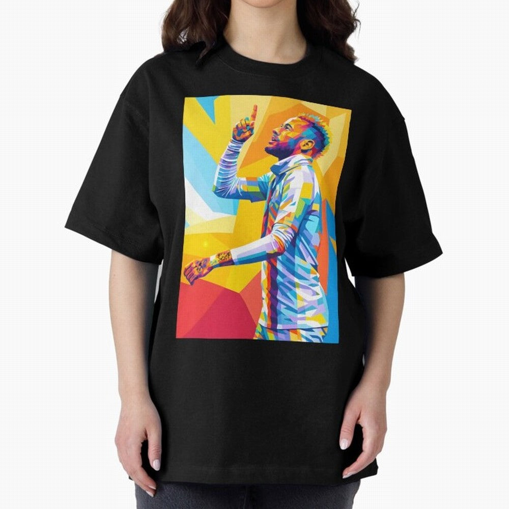 Neymar Pop Art Oversized T-Shirt Back Your Heroes with FIFA World Cup 2026 Inspired by Messi and Cristiano Ronaldo, Netherlands Energy, Match Day Excitement, Supporter Culture, Golden Goals and Global Football Passion; Perfect for Fans, Collectors,