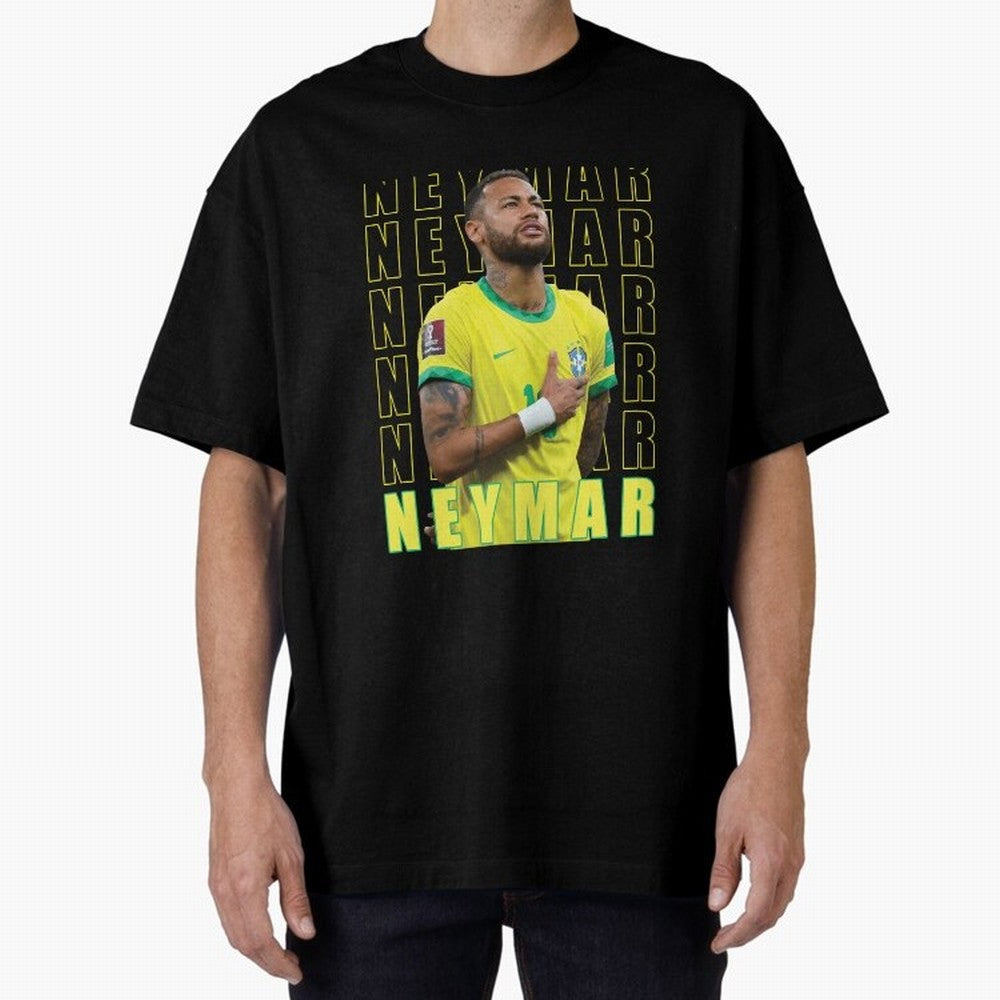 Neymar Brazil Design Oversized T-Shirt Bring Global Football Passion for FIFA World Cup 2026 Group Stage, Capturing Messi and Cristiano Ronaldo, Portugal, Spain and Germany, Supporter Pride, Iconic Celebrations, Legendary Names and Global Match Day