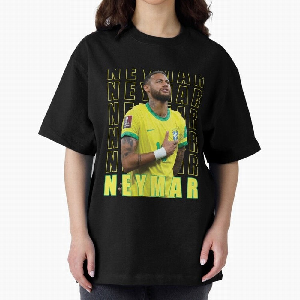 Neymar Brazil Design Oversized T-Shirt Bring Global Football Passion for FIFA World Cup 2026 Group Stage, Capturing Messi and Cristiano Ronaldo, Portugal, Spain and Germany, Supporter Pride, Iconic Celebrations, Legendary Names and Global Match Day
