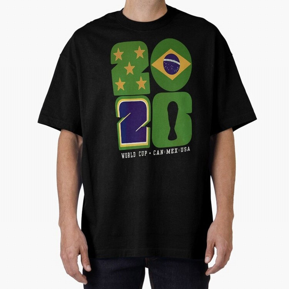Brazil Football World Cup 2026 - Can Mex Usa Typography Essential T-Shirt Celebrate Classic Football Spirit in the FIFA World Cup 2026 Group Stage Journey through Mbappe Highlights, Argentina, France and Brazil Pride, Sports Nostalgia,