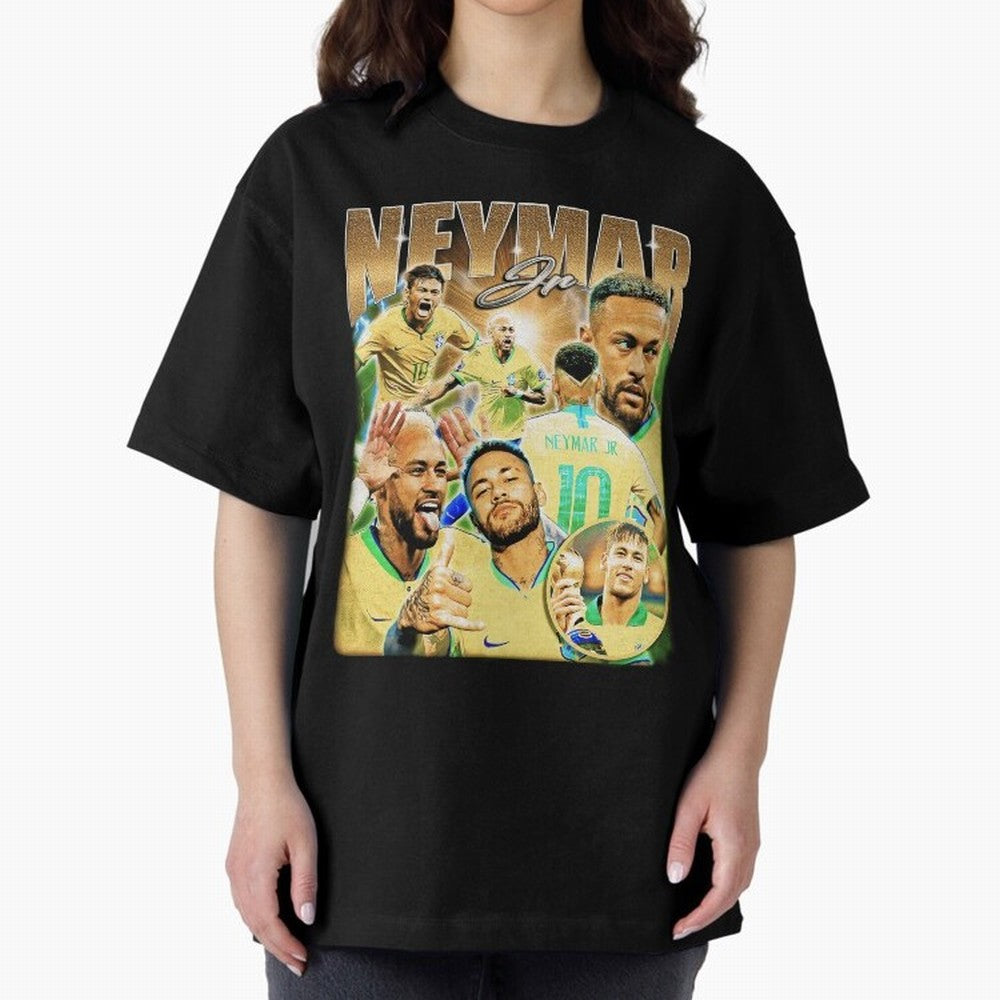 The Best Neymar 10 Vintage 90s Vintage Bootleg Style Oversized T-Shirt Support Iconic Players in FIFA World Cup 2026 USA Canada Mexico Inspired by Cristiano Ronaldo, Spain and Netherlands Energy, Retro Football Energy, Iconic Rivalries, Trophy