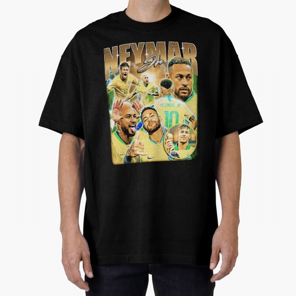 The Best Neymar 10 Vintage 90s Vintage Bootleg Style Oversized T-Shirt Support Iconic Players in FIFA World Cup 2026 USA Canada Mexico Inspired by Cristiano Ronaldo, Spain and Netherlands Energy, Retro Football Energy, Iconic Rivalries, Trophy