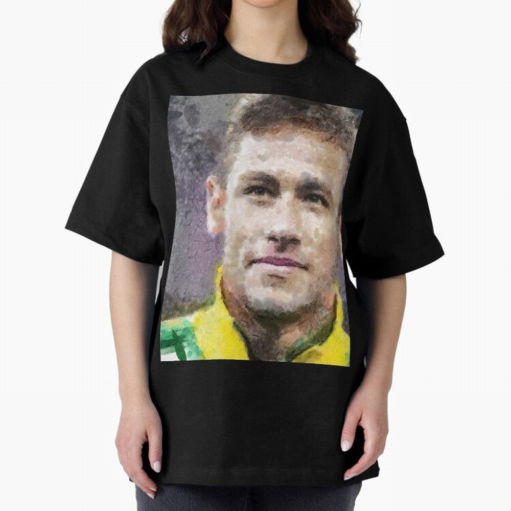 Neymar Oversized T-Shirt Honor Football Greatness during Match Day Hype around FIFA World Cup 2026, Cristiano Ronaldo, Haaland and CR7, Netherlands, Retro Football Energy, Iconic Rivalries, Trophy Chase Drama and Stadium Atmosphere; Built for