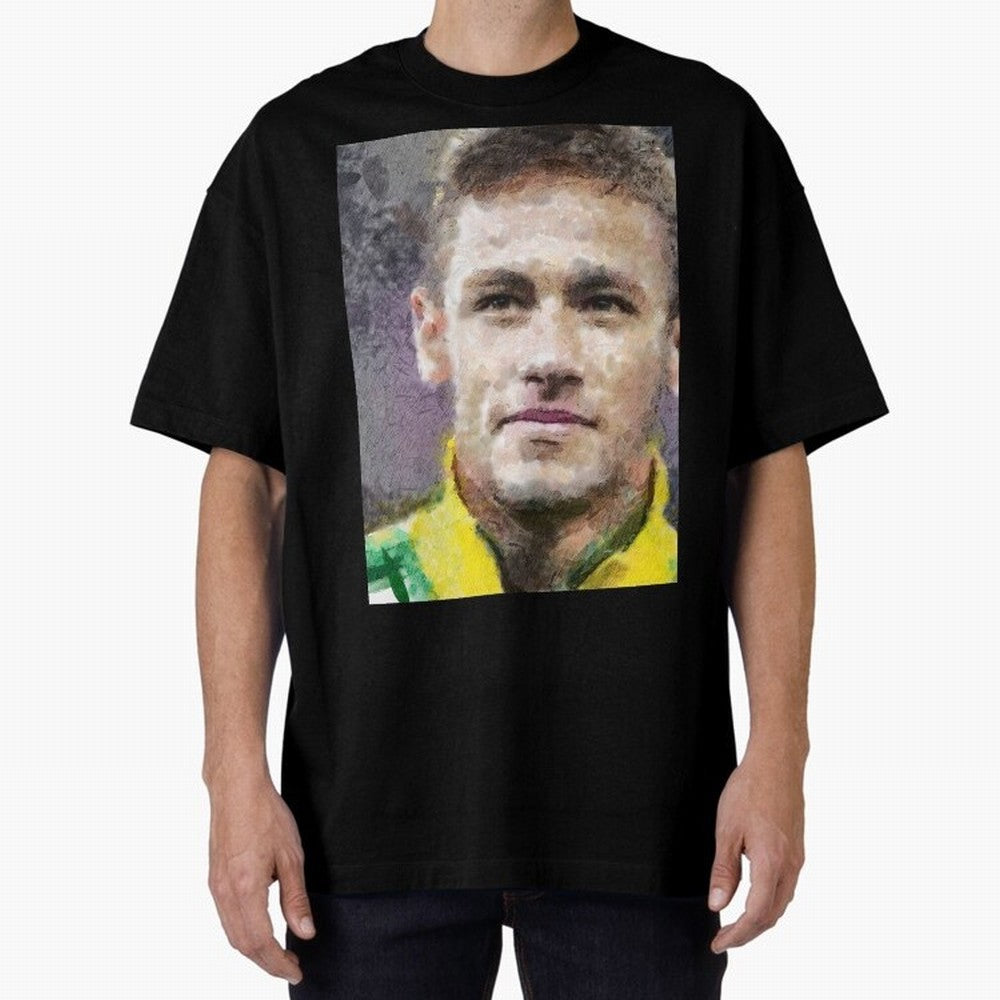 Neymar Oversized T-Shirt Honor Football Greatness during Match Day Hype around FIFA World Cup 2026, Cristiano Ronaldo, Haaland and CR7, Netherlands, Retro Football Energy, Iconic Rivalries, Trophy Chase Drama and Stadium Atmosphere; Built for