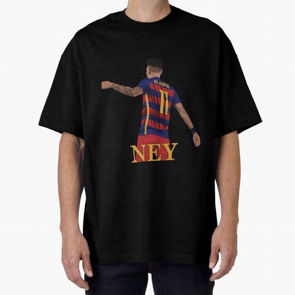 Neymar Oversized T-Shirt Support Iconic Players in Match Day Hype around FIFA World Cup 2026 Group Stage, Mbappe, Argentina, Classic Soccer Heritage, Championship Pressure, Fan Loyalty and International Pride; Perfect for Supporters Who Want Bold