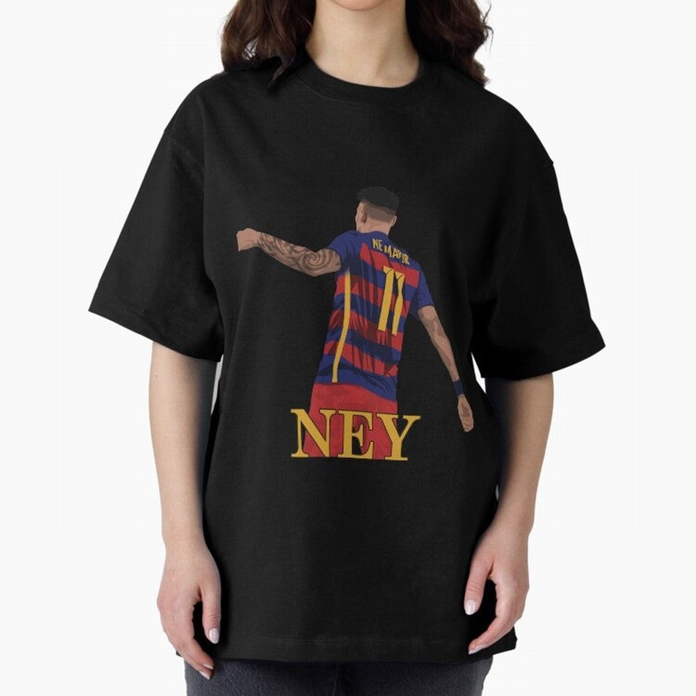 Neymar Oversized T-Shirt Support Iconic Players in Match Day Hype around FIFA World Cup 2026 Group Stage, Mbappe, Argentina, Classic Soccer Heritage, Championship Pressure, Fan Loyalty and International Pride; Perfect for Supporters Who Want Bold