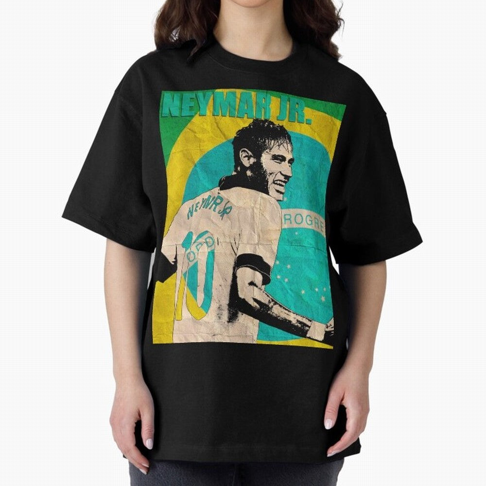 Neymar Oversized T-Shirt Remember FIFA World Cup 2026 USA Canada Mexico Spirit, Built around England and Germany, Neymar, Haaland and Cristiano Ronaldo, Championship Spirit, Famous Goals, Roaring Crowds and International Football Unity; Perfect for