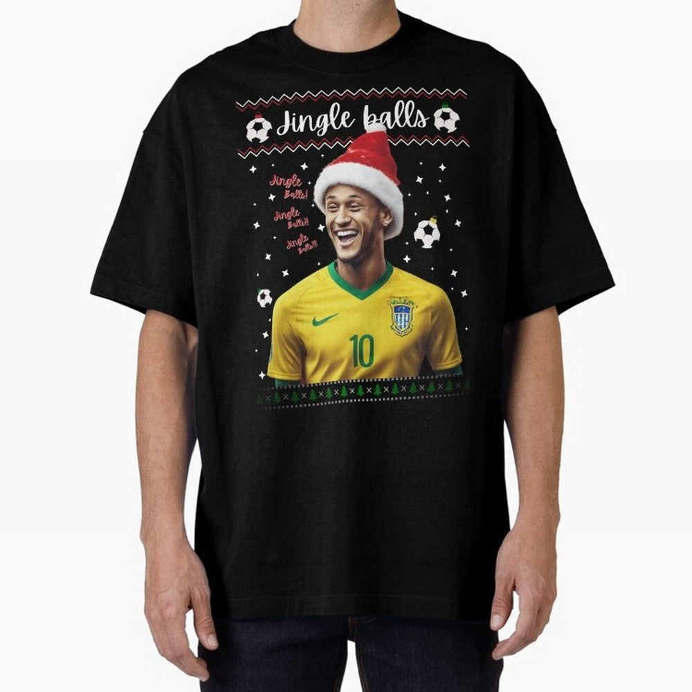 Jingle Balls Christmas Football Fan Art with Santa Neymar Active T-Shirt Celebrate Unforgettable Nights in FIFA World Cup 2026 USA Canada Mexico for Fans of Cristiano Ronaldo, Haaland and CR7 and England, France and Netherlands, Bringing Stadium