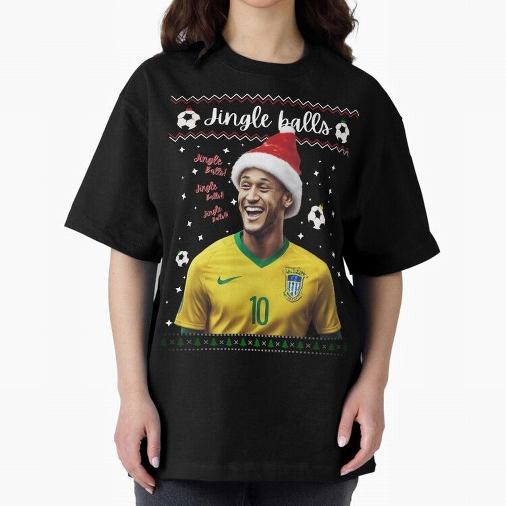 Jingle Balls Christmas Football Fan Art with Santa Neymar Active T-Shirt Celebrate Unforgettable Nights in FIFA World Cup 2026 USA Canada Mexico for Fans of Cristiano Ronaldo, Haaland and CR7 and England, France and Netherlands, Bringing Stadium