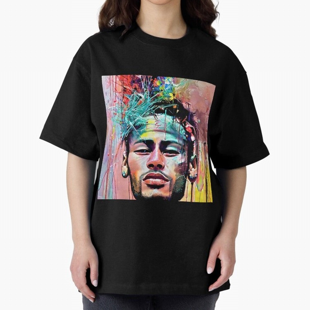 Colorful Neymar Oversized T-Shirt Show Championship Spirit for FIFA World Cup 2026 Group Stage Spirit, Capturing England, France and Netherlands, Neymar, Stadium Chants, National Pride, Trophy Dreams and Unforgettable Football Memories; Made for