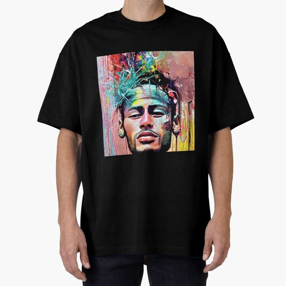 Colorful Neymar Oversized T-Shirt Show Championship Spirit for FIFA World Cup 2026 Group Stage Spirit, Capturing England, France and Netherlands, Neymar, Stadium Chants, National Pride, Trophy Dreams and Unforgettable Football Memories; Made for