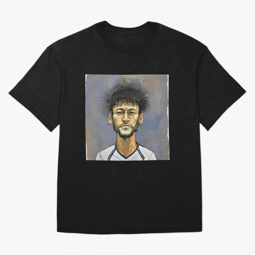 Portrait of neymar Oversized T-Shirt Bring Match Day Fire to the FIFA World Cup 2026 USA Canada Mexico Journey through Messi, CR7 and Mbappe Highlights, France Pride, Classic Soccer Heritage, Championship Pressure, Fan Loyalty and International