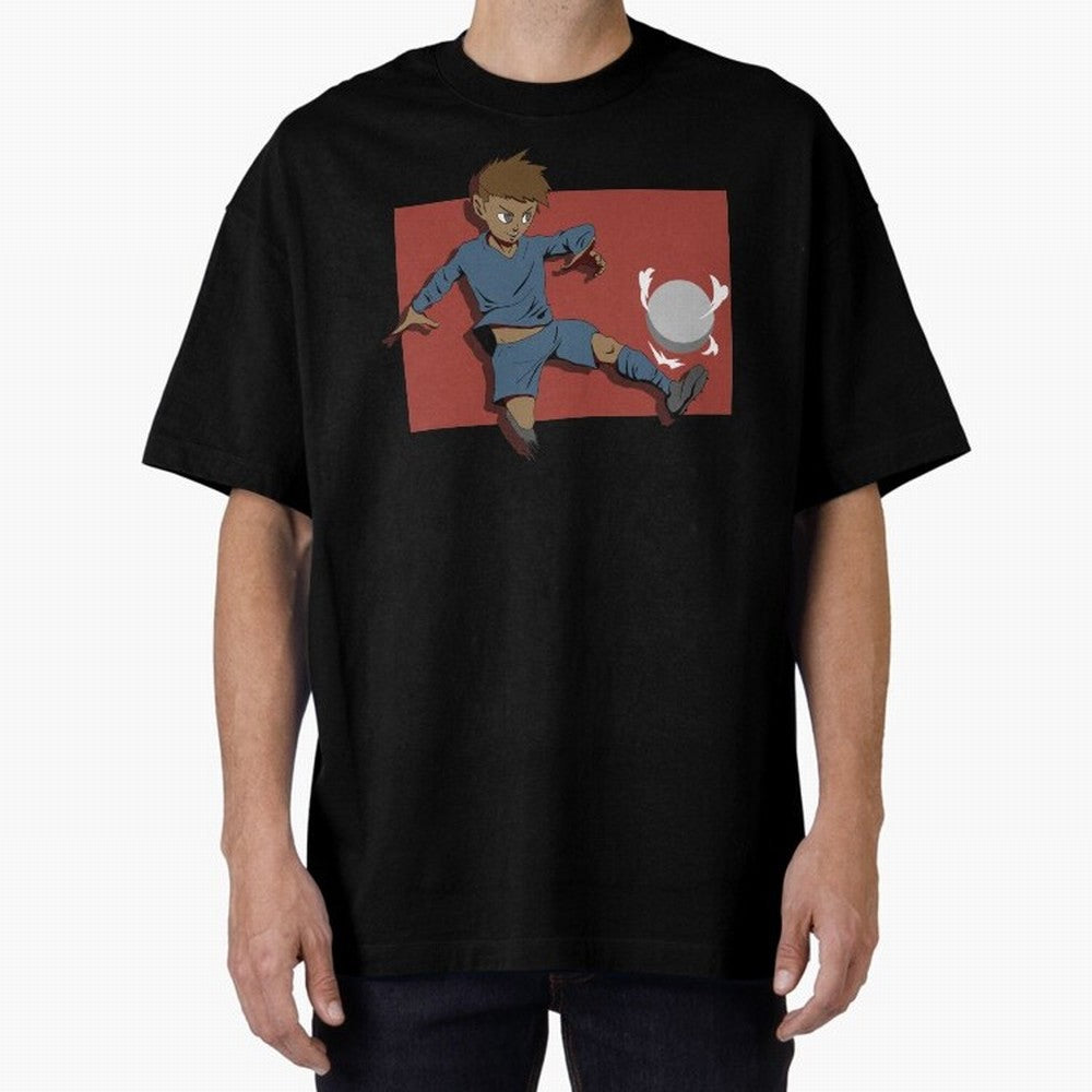 Footballer in action Oversized T-Shirt Bring Global Football Passion for FIFA World Cup 2026 USA Canada Mexico, Connected to CR7, Argentina and Brazil, Stadium Memories, Football Loyalty, International Chants and Championship Tradition; Ideal for