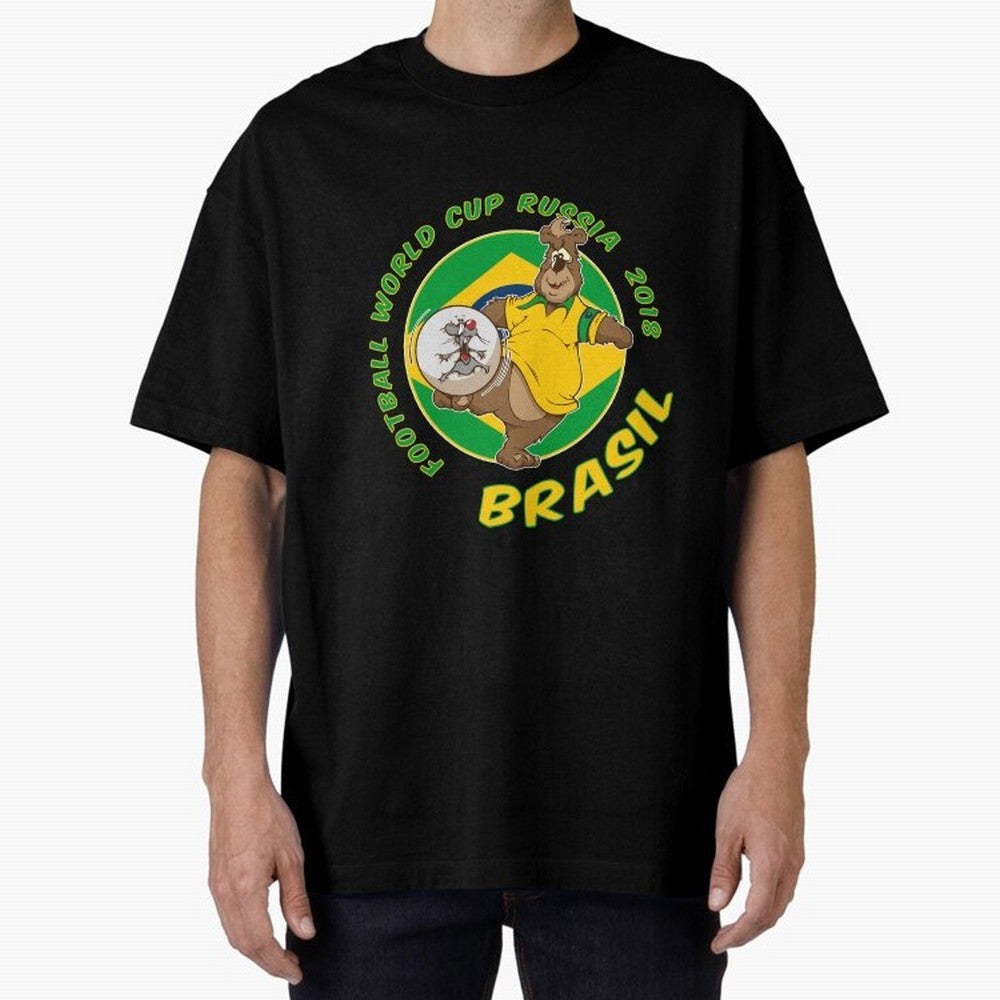 Football Russia 2018 World Cup Brazil T shirts and Merchandise Oversized T-Shirt Relive Global Football Passion for FIFA World Cup 2026 Group Stage, Centered on Messi, Neymar and Mbappe, England and Germany, Football Festival Excitement, Trophy
