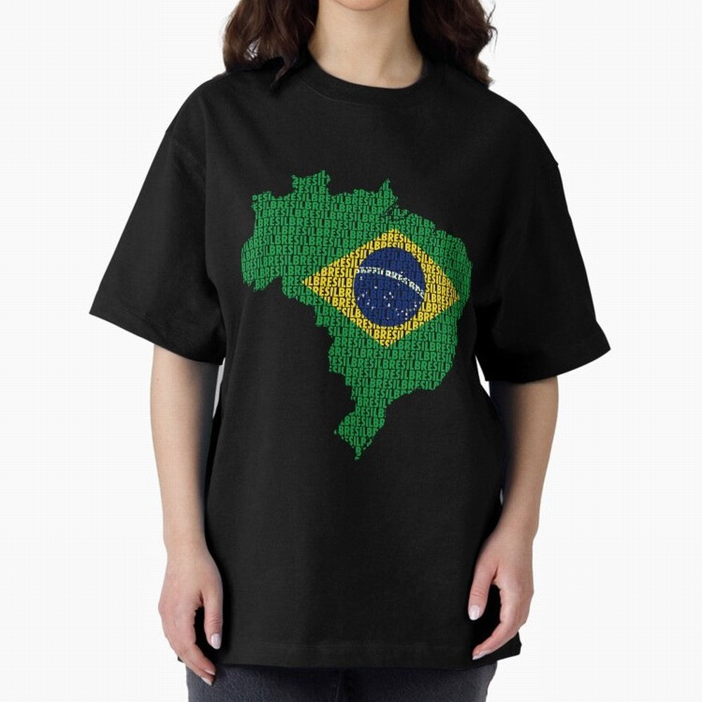 Map of Brazil (Brazil) Classic T-Shirt Celebrate Classic Football Spirit in Global Football Passion for FIFA World Cup 2026 USA Canada Mexico, Centered on Messi, Neymar and Mbappe, Portugal, Spain and Germany, Championship Spirit, Famous Goals,