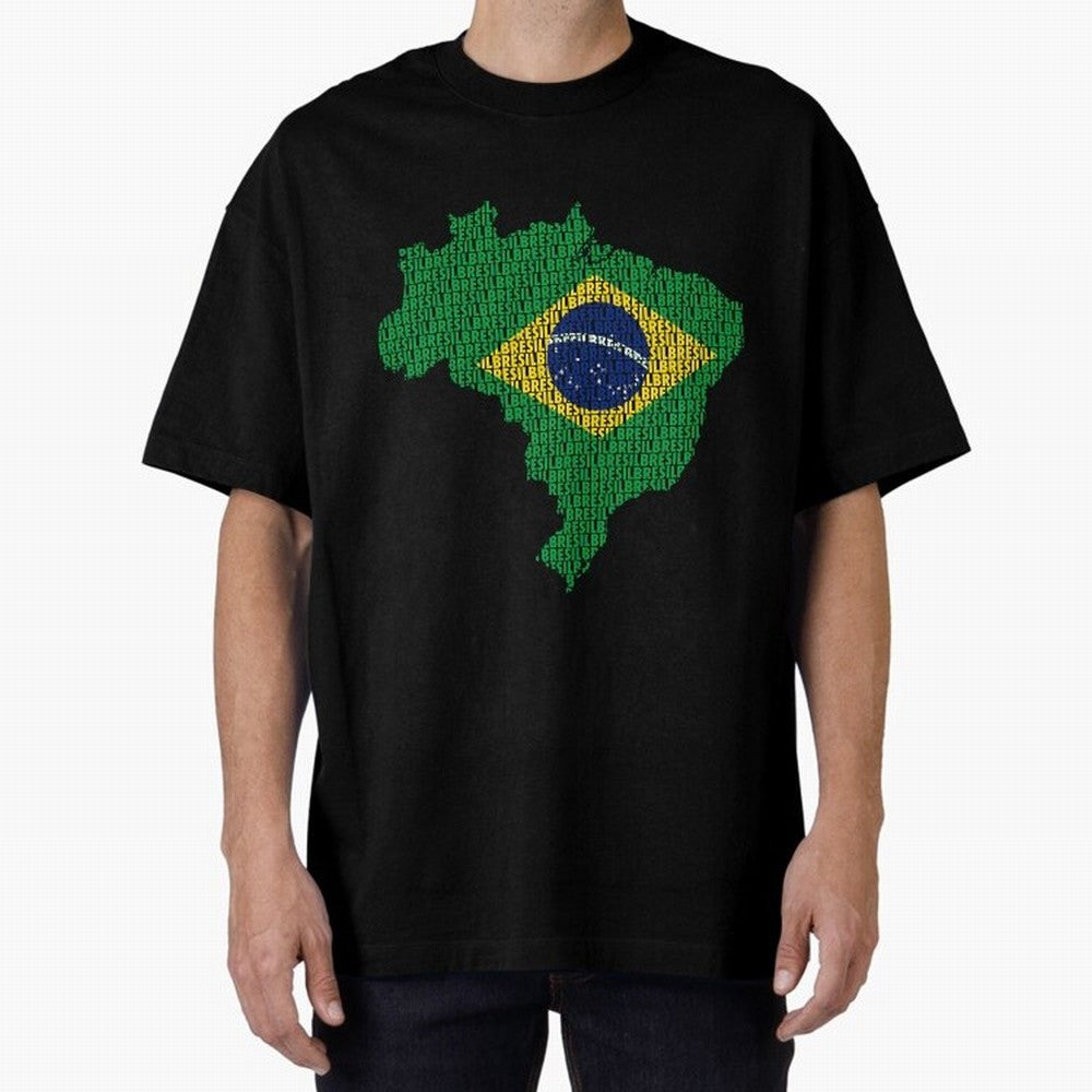 Map of Brazil (Brazil) Classic T-Shirt Celebrate Classic Football Spirit in Global Football Passion for FIFA World Cup 2026 USA Canada Mexico, Centered on Messi, Neymar and Mbappe, Portugal, Spain and Germany, Championship Spirit, Famous Goals,