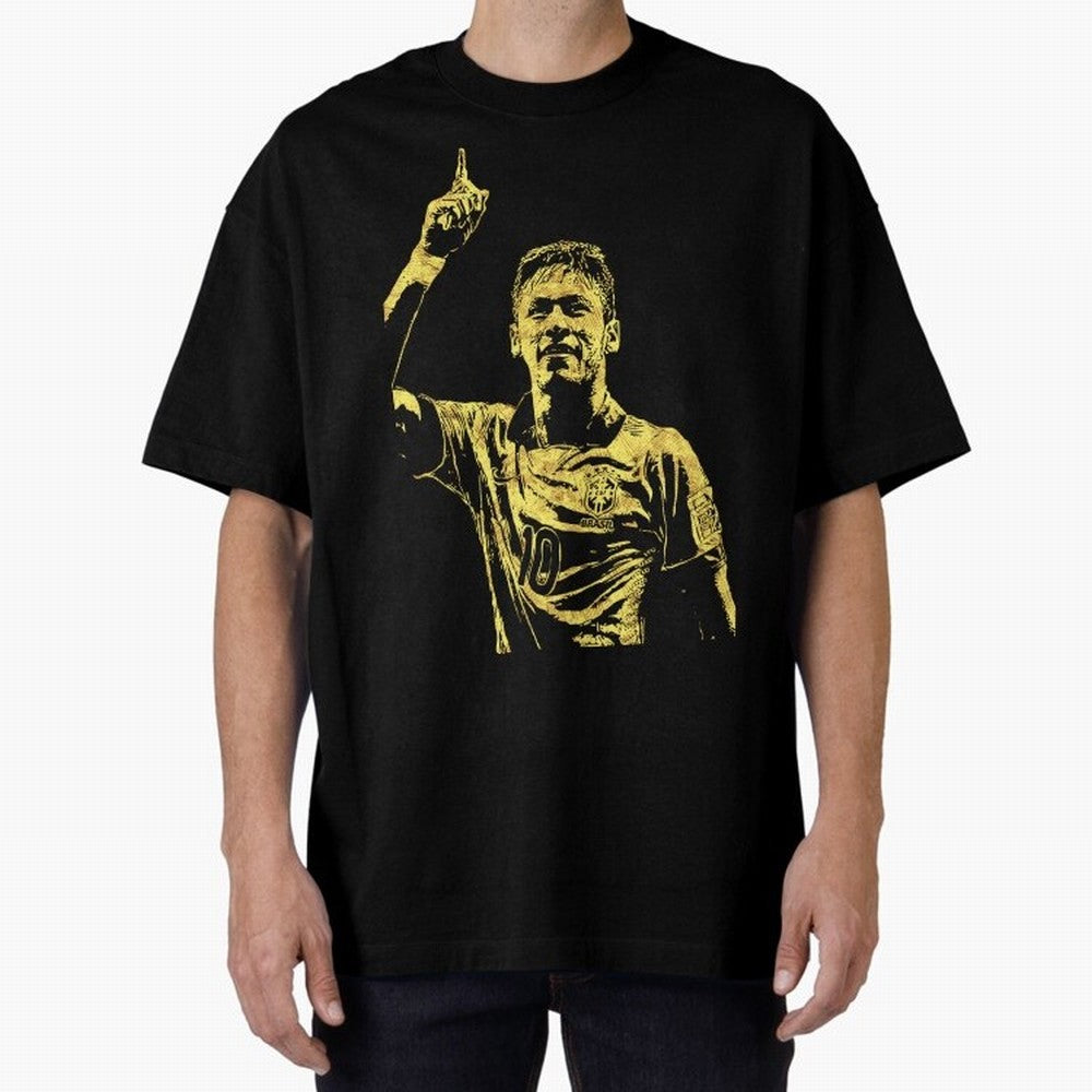 Neymar Fan Art Oversized T-Shirt Bring a Vintage Feel to Global Football Passion for FIFA World Cup 2026 Group Stage, Driven by Mbappe and Neymar, Argentina and Brazil, Championship Spirit, Famous Goals, Roaring Crowds and International Football