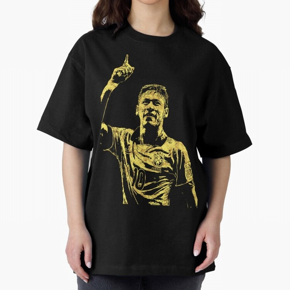 Neymar Fan Art Oversized T-Shirt Bring a Vintage Feel to Global Football Passion for FIFA World Cup 2026 Group Stage, Driven by Mbappe and Neymar, Argentina and Brazil, Championship Spirit, Famous Goals, Roaring Crowds and International Football