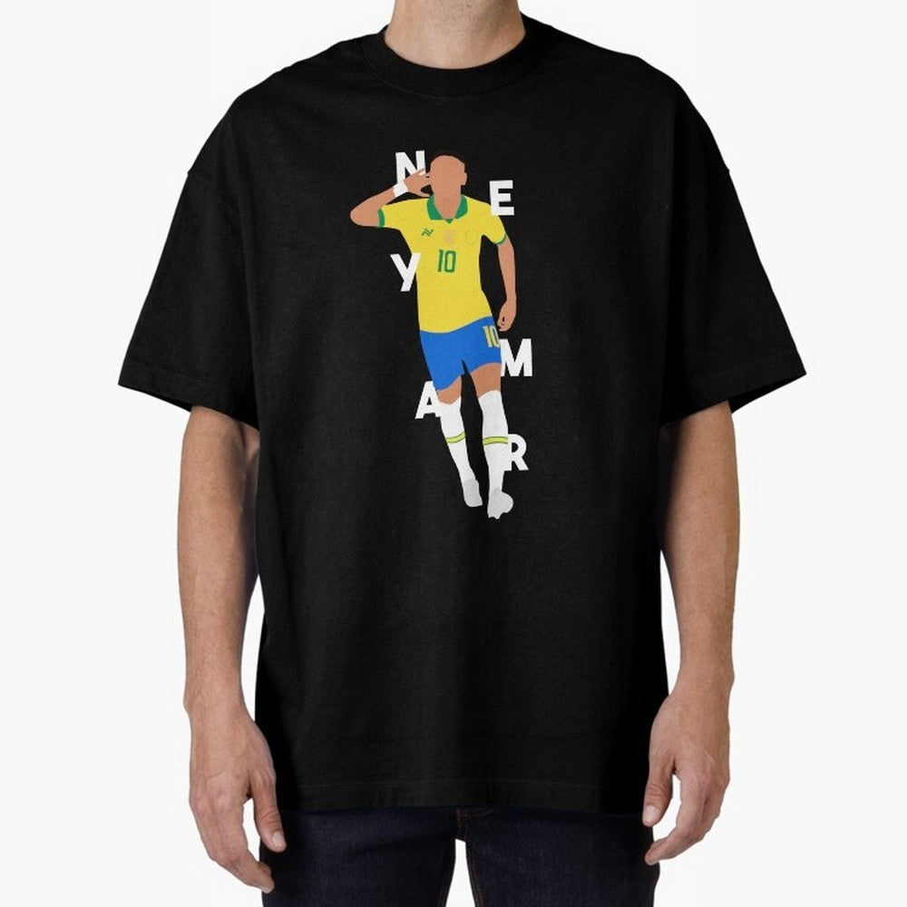 Neymar x Brazil Oversized T-Shirt Celebrate the Magic of FIFA World Cup 2026 USA Canada Mexico for Fans of CR7 and Messi and Portugal, Bringing Game Day Rituals, Football Legends, Country Pride and the Road to the Final; Made for Die Hard