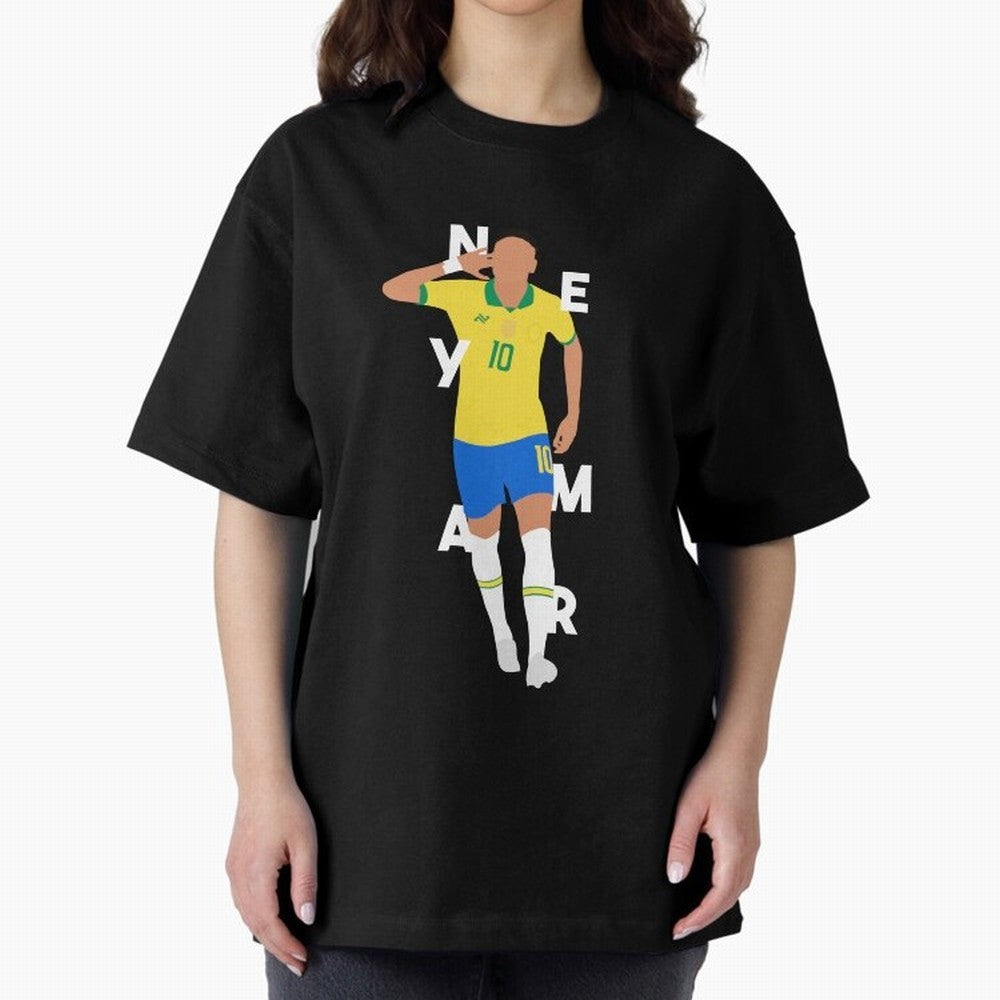 Neymar x Brazil Oversized T-Shirt Celebrate the Magic of FIFA World Cup 2026 USA Canada Mexico for Fans of CR7 and Messi and Portugal, Bringing Game Day Rituals, Football Legends, Country Pride and the Road to the Final; Made for Die Hard
