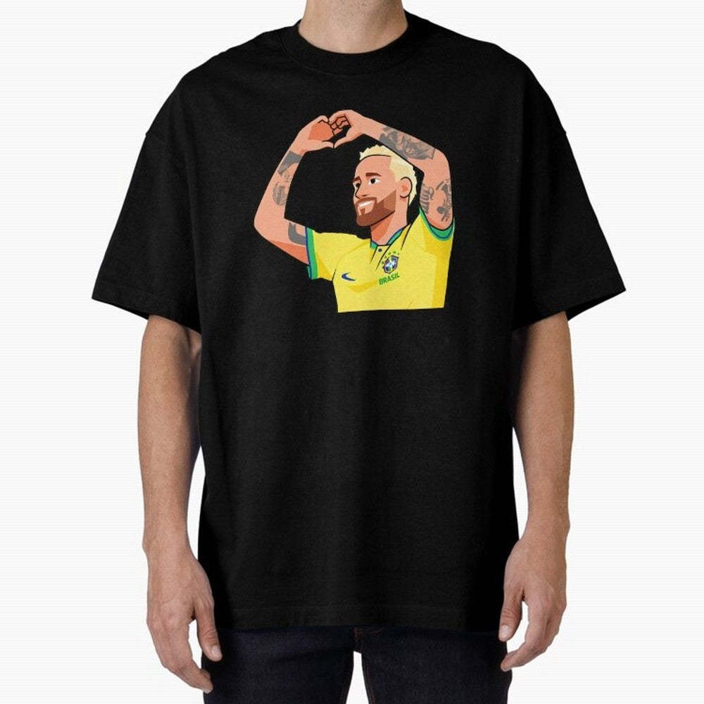 World Cup Neymar Oversized T-Shirt Feel the Trophy Chase of Global Football Passion for FIFA World Cup 2026 Group Stage, Centered on Haaland and Mbappe, England and Germany, Match Day Excitement, Supporter Culture, Golden Goals and Global Football