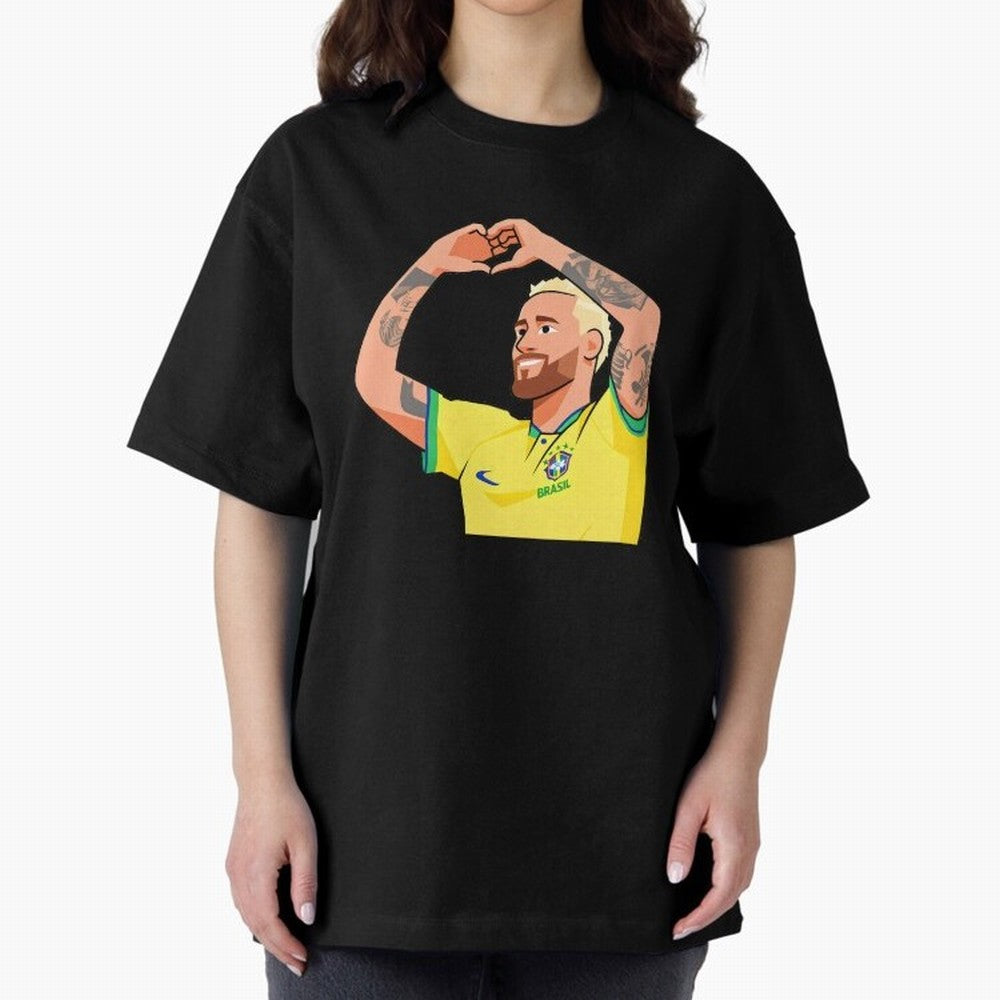 World Cup Neymar Oversized T-Shirt Feel the Trophy Chase of Global Football Passion for FIFA World Cup 2026 Group Stage, Centered on Haaland and Mbappe, England and Germany, Match Day Excitement, Supporter Culture, Golden Goals and Global Football