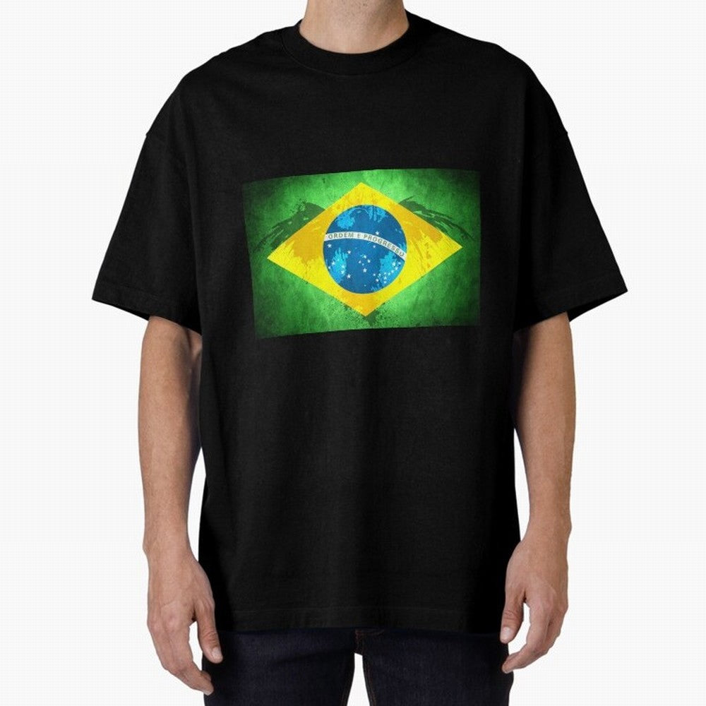 Brazil Oversized T-Shirt Celebrate Classic Football Spirit in FIFA World Cup 2026 USA Canada Mexico for Fans of Haaland and Mbappe and England, Bringing Football Festival Excitement, Trophy Ambitions, Country Rivalries and Star Player Buzz; Made