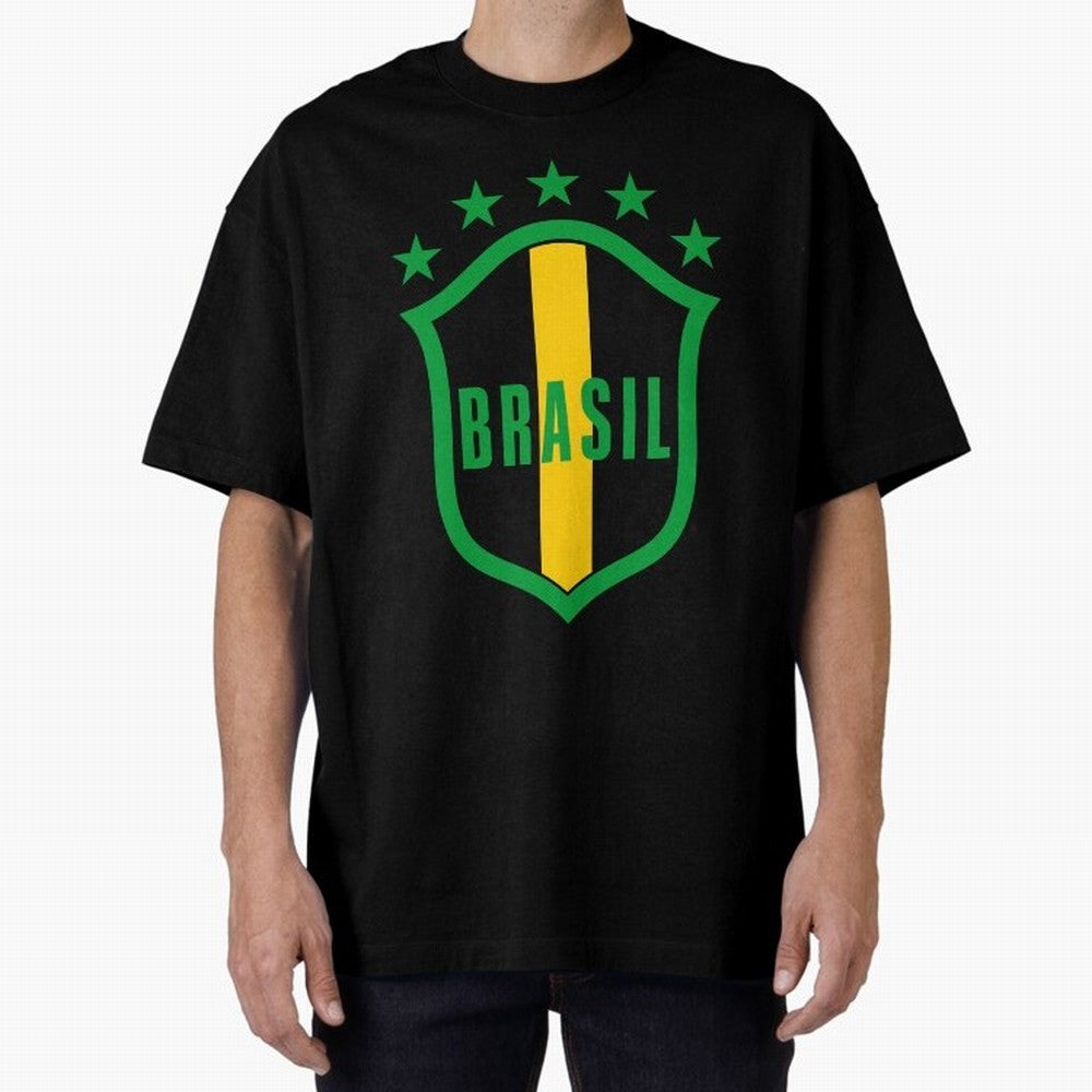 BRASIL LOGO 002 Oversized T-Shirt Show Up for the Glory of Global Football Passion for FIFA World Cup 2026 Group Stage, Built around Neymar, Germany, Game Day Rituals, Football Legends, Country Pride and the Road to the Final; Great for Supporters