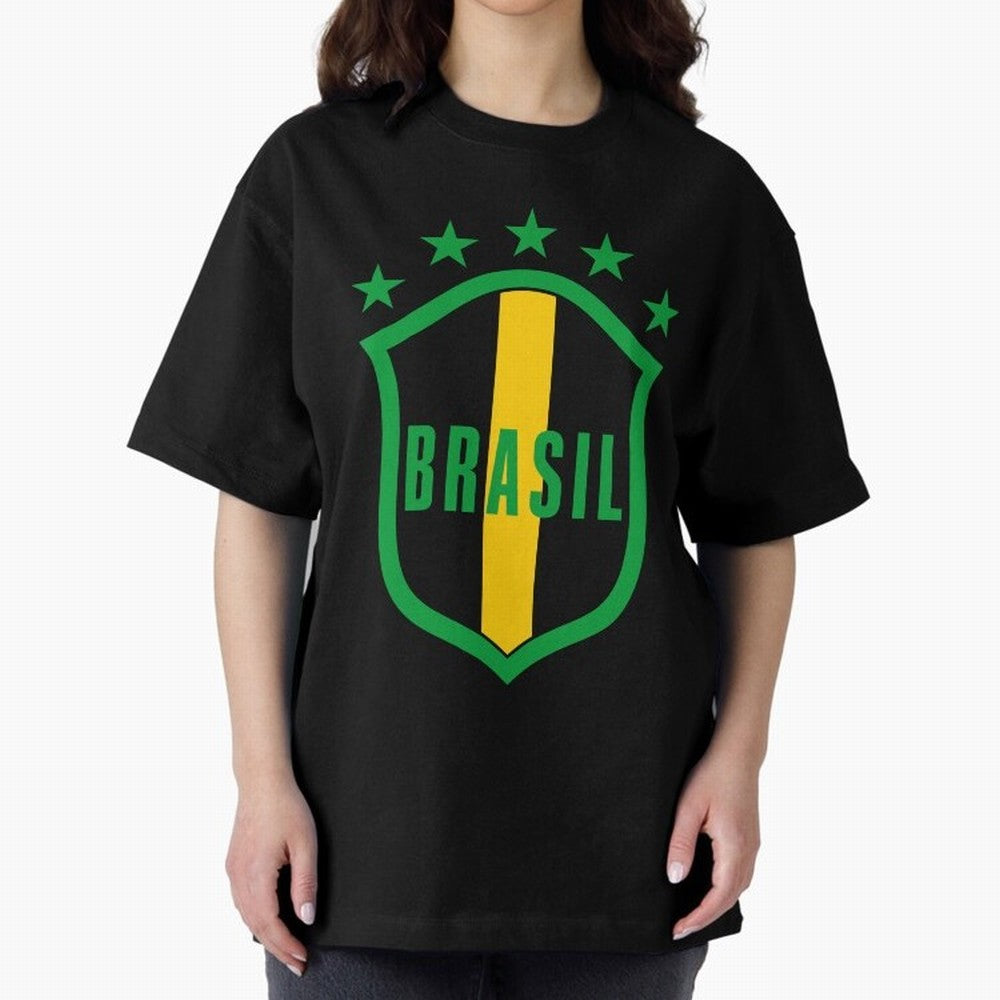 BRASIL LOGO 002 Oversized T-Shirt Show Up for the Glory of Global Football Passion for FIFA World Cup 2026 Group Stage, Built around Neymar, Germany, Game Day Rituals, Football Legends, Country Pride and the Road to the Final; Great for Supporters