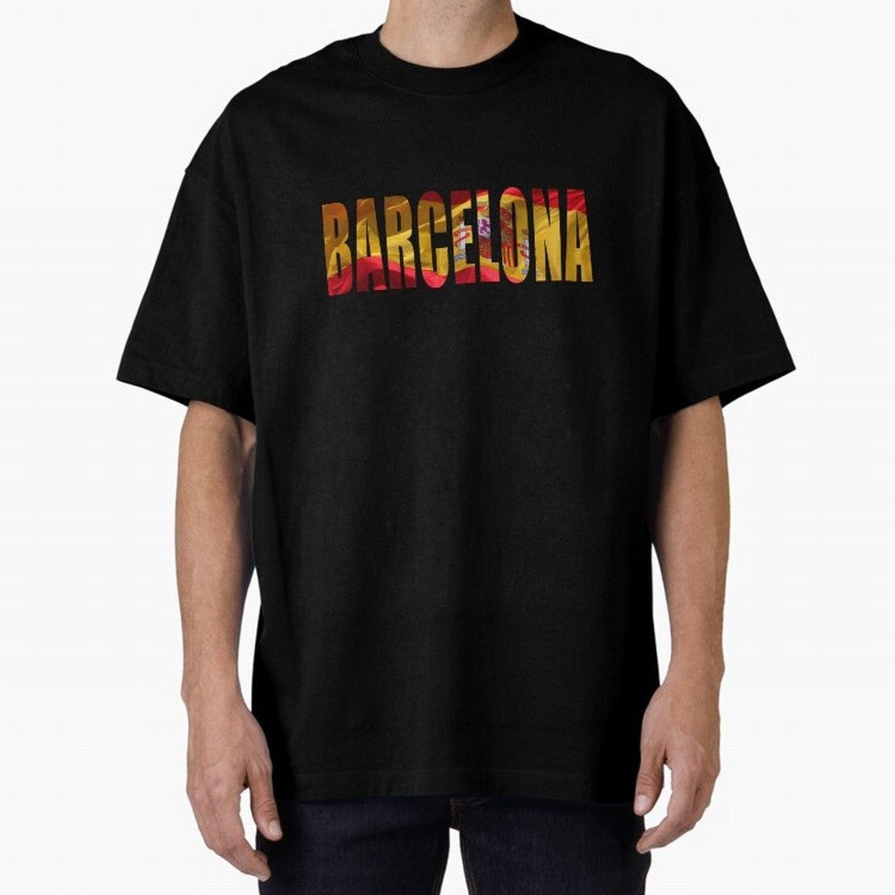 Barcelona city 2 Oversized T-Shirt Bring Legendary Rivalry Energy to Global Football Passion for FIFA World Cup 2026 USA Canada Mexico, Centered on Messi, Neymar and Mbappe, France, Vintage Soccer Flavor, Modern Football Stars, National Flags and