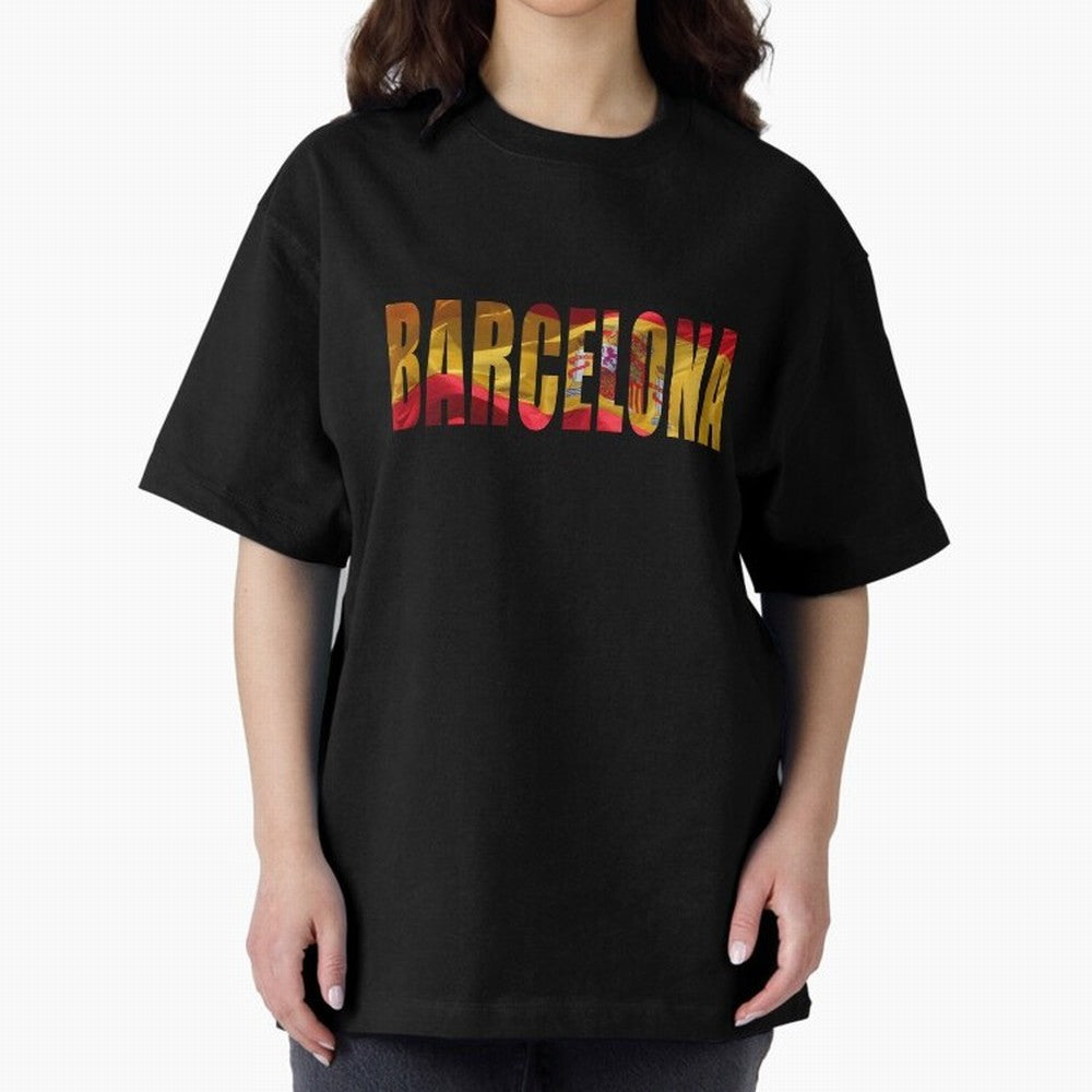 Barcelona city 2 Oversized T-Shirt Bring Legendary Rivalry Energy to Global Football Passion for FIFA World Cup 2026 USA Canada Mexico, Centered on Messi, Neymar and Mbappe, France, Vintage Soccer Flavor, Modern Football Stars, National Flags and