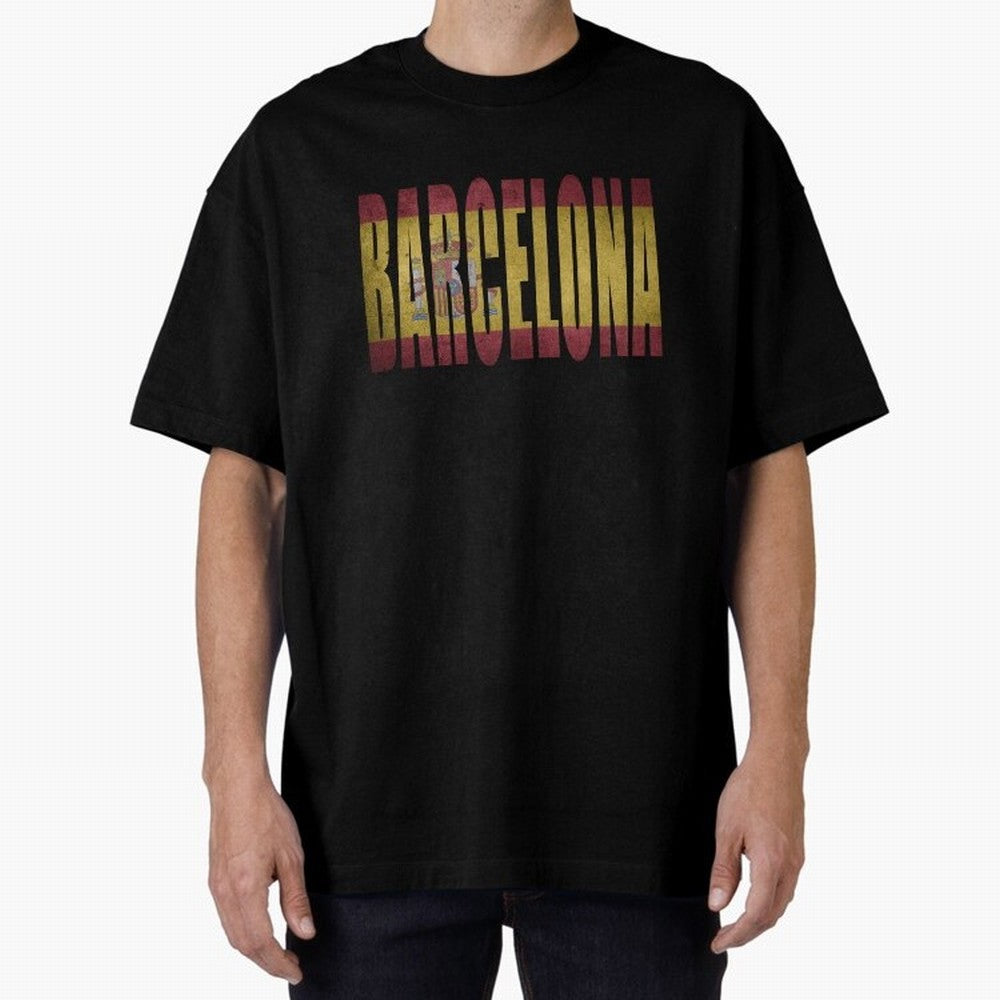 Barcelona city Oversized T-Shirt Show Match Day Excitement for FIFA World Cup 2026 USA Canada Mexico Spirit, Centered on Spain and Netherlands, Mbappe and Neymar, Classic Soccer Heritage, Championship Pressure, Fan Loyalty and International Pride;