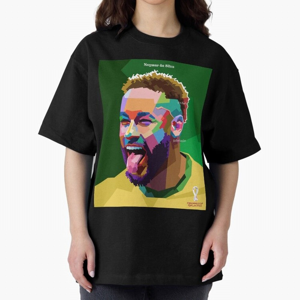 Neymar Brazil World Cup 2022 Pop Art Classic T-Shirt Support Iconic Players in Global Football Passion for FIFA World Cup 2026 Group Stage, Capturing Neymar, Haaland and Cristiano Ronaldo, Netherlands, Global Supporter Spirit, Legendary Goals,