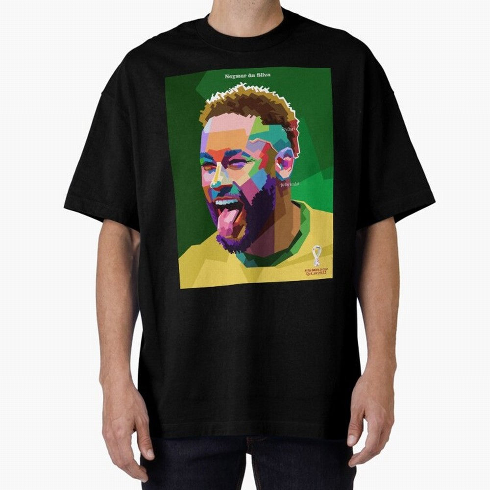 Neymar Brazil World Cup 2022 Pop Art Classic T-Shirt Support Iconic Players in Global Football Passion for FIFA World Cup 2026 Group Stage, Capturing Neymar, Haaland and Cristiano Ronaldo, Netherlands, Global Supporter Spirit, Legendary Goals,