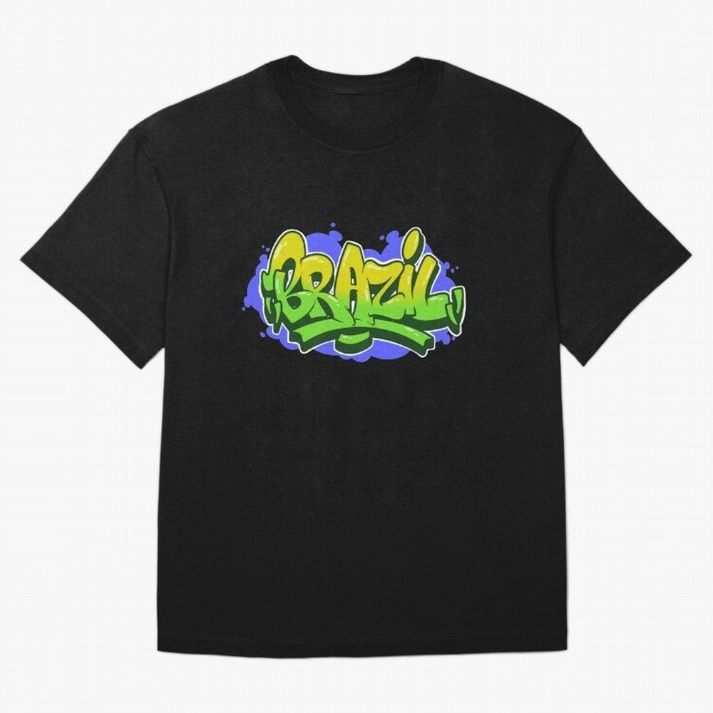 Brazil Graffiti Classic T-Shirt Turn Football Passion into the FIFA World Cup 2026 Group Stage Journey through Neymar Highlights, Portugal, Spain and Germany Pride, Retro Football Energy, Iconic Rivalries, Trophy Chase Drama and Stadium Atmosphere;