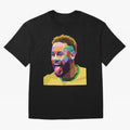 Neymar Brazil Squad Team Pop Art Classic T-Shirt Celebrate Fan Culture around Match Day Hype around FIFA World Cup 2026 Group Stage, Messi, Neymar and Mbappe, England, France and Netherlands, Football Passion, Legendary Performances, Festival Vibes