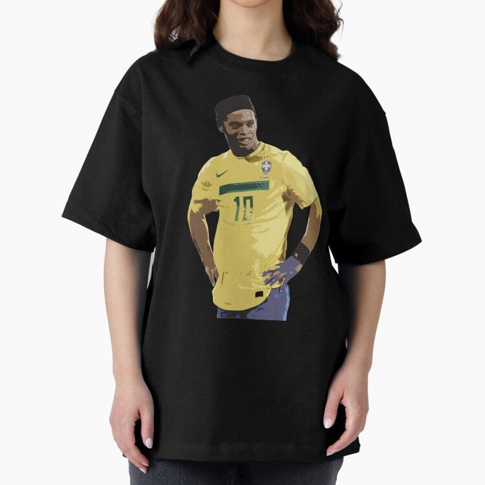 Ronaldinho Brazil Joga Bonito Classic T-Shirt Carry National Pride through FIFA World Cup 2026 USA Canada Mexico Driven by Cristiano Ronaldo, Haaland and CR7, Spain and Netherlands Energy, Retro Football Energy, Iconic Rivalries, Trophy Chase Drama