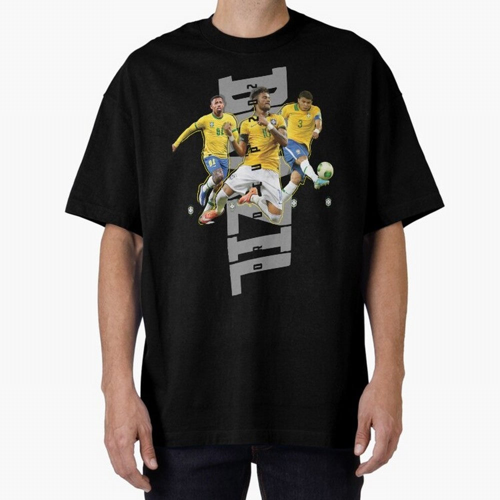 Brazil World cup 2022 Oversized T-Shirt Build FIFA World Cup 2026 USA Canada Mexico Spirit, Highlighting Spain and Netherlands, CR7, Match Day Excitement, Supporter Culture, Golden Goals and Global Football Passion; Created for Match Day Parties,