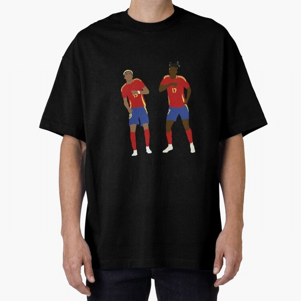 Yamal and Williams Dance Duo Oversized T-Shirt Carry the Colors and Pride of FIFA World Cup 2026 USA Canada Mexico for Fans of Neymar, Haaland and Cristiano Ronaldo and England, Bringing Goal Celebration Energy, Supporter Heritage, Football Icons