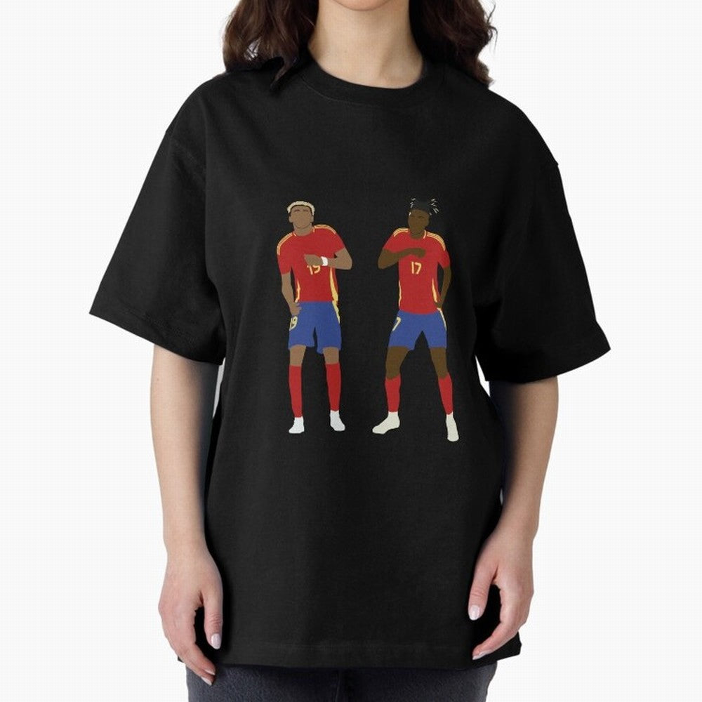 Yamal and Williams Dance Duo Oversized T-Shirt Carry the Colors and Pride of FIFA World Cup 2026 USA Canada Mexico for Fans of Neymar, Haaland and Cristiano Ronaldo and England, Bringing Goal Celebration Energy, Supporter Heritage, Football Icons