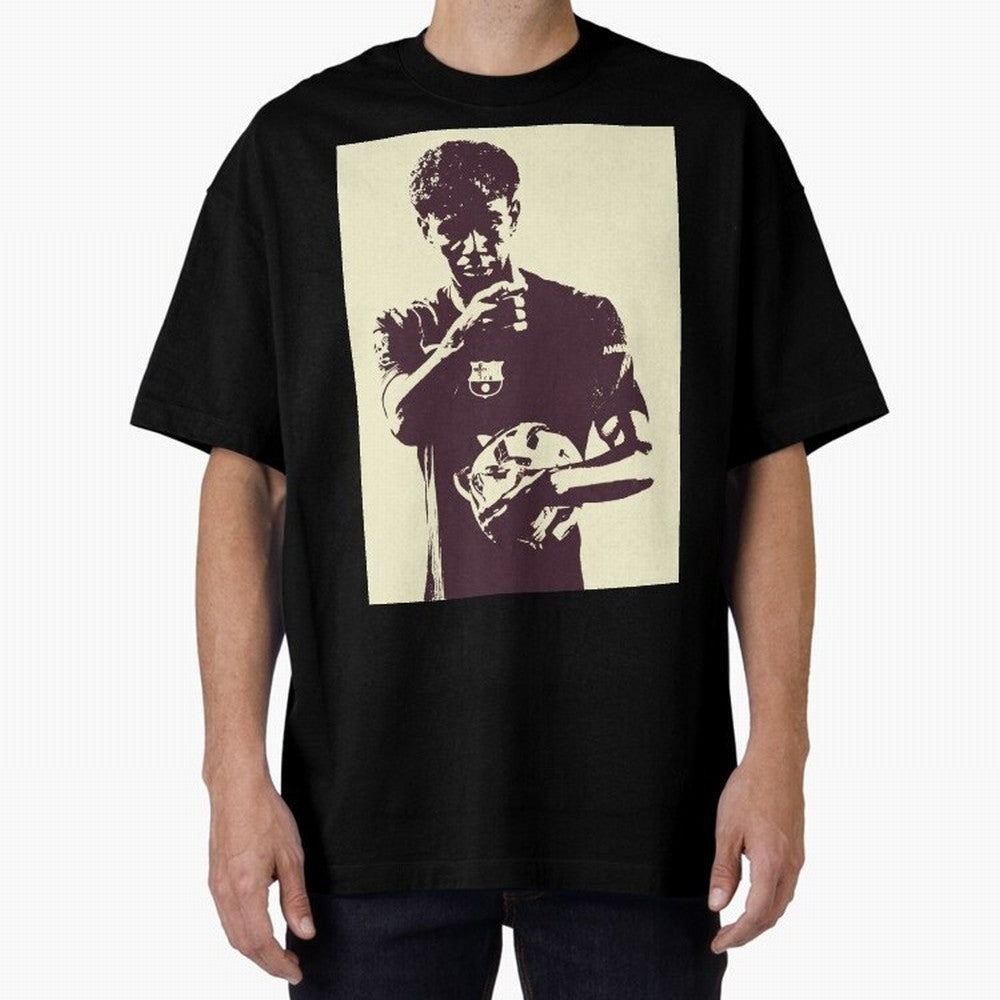 Lamine Yamal black and white Oversized T-Shirt Relive the Noise and Pride of FIFA World Cup 2026 Group Stage for Fans of Haaland and Mbappe and France, Bringing Match Day Excitement, Supporter Culture, Golden Goals and Global Football Passion;