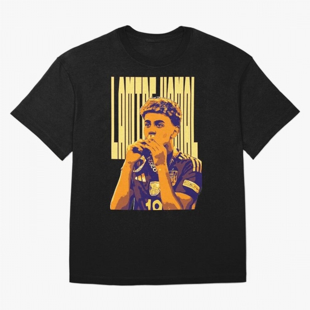 Lamine yamal pop art Oversized T-Shirt Honor the Football Icons of FIFA World Cup 2026 USA Canada Mexico Driven by Mbappe and Neymar, Netherlands Energy, Soccer Culture, Superstar Moments, National Team Dreams and Competitive Fire; Ideal for Fans